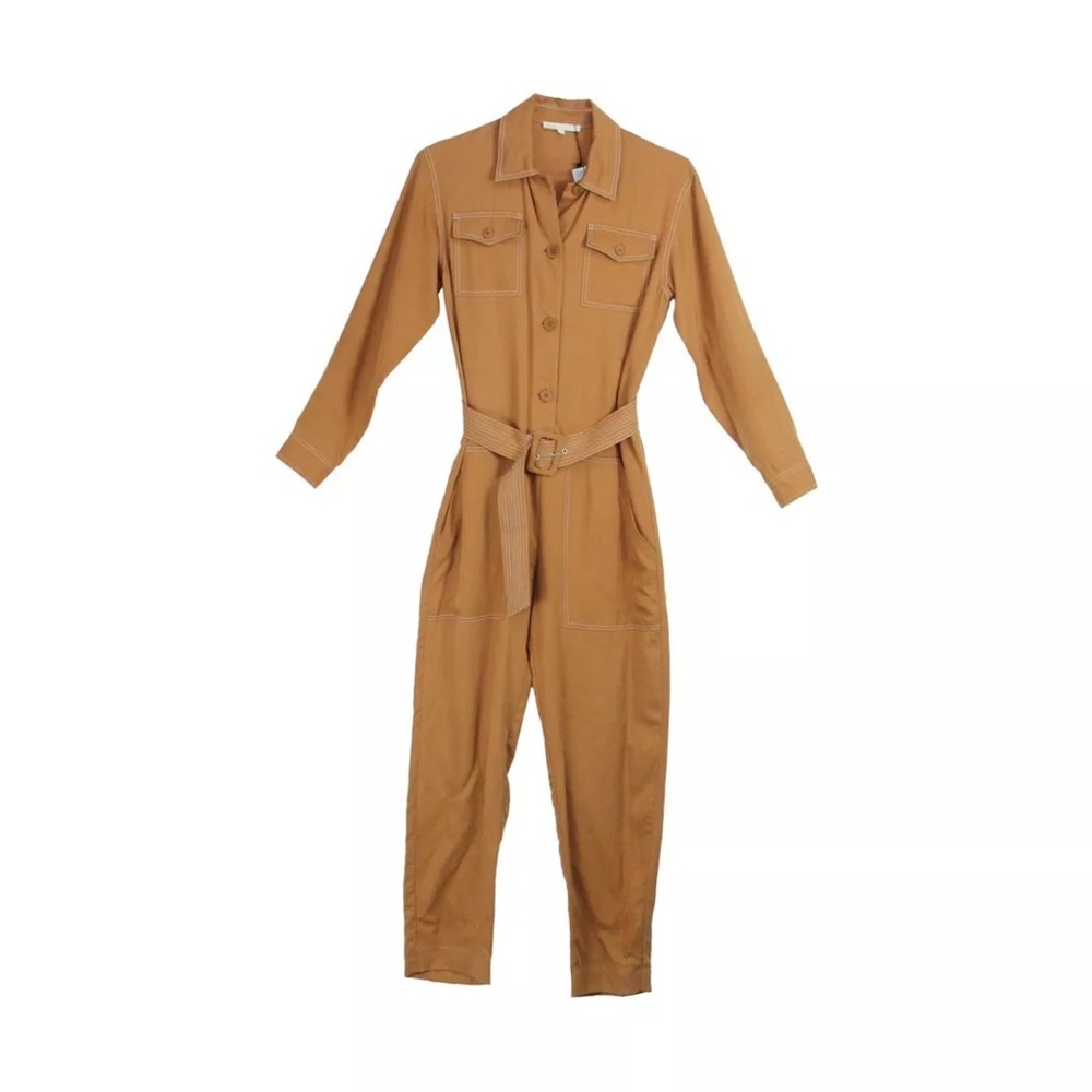 Maje Paromane Belted Terracotta Jumpsuit